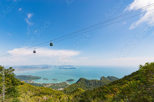 Panoramic view from the observation deck. Langkawi Island, Malaysia.
