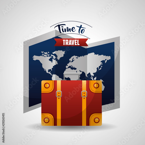 time to travel map route equipment best trip vector illustration