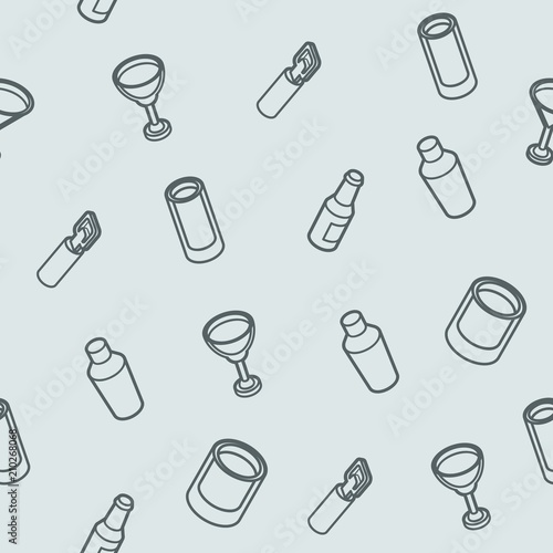 Alcohol outline isometric pattern