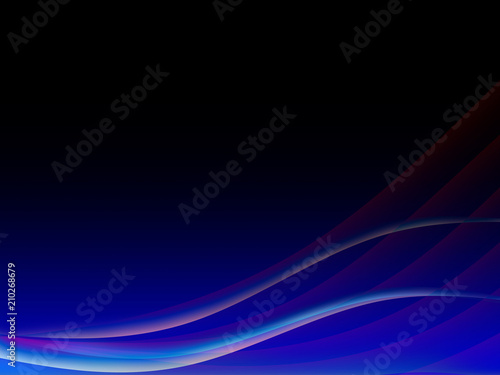 Abstract color wave design element with blue lighting effect. Blue line and wave.