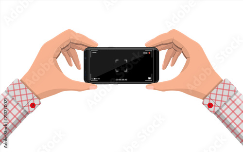 Modern smartphone with camera application.