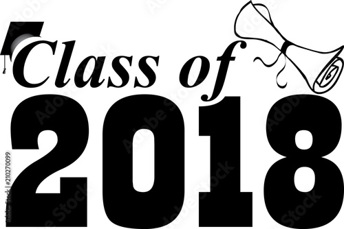 Class of 2018 with Graduation Cap and Diploma