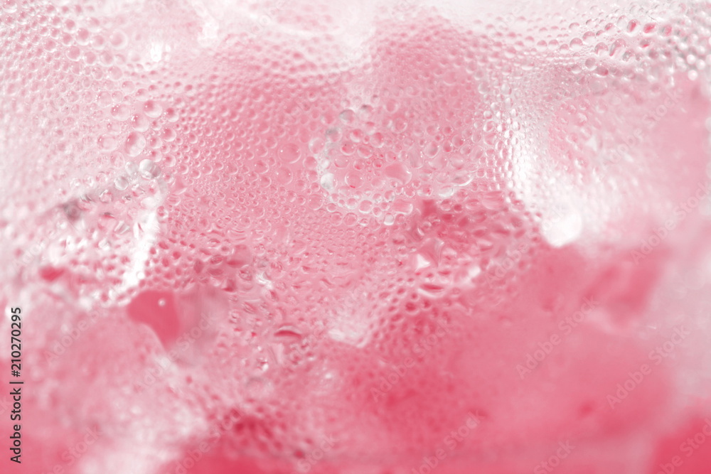 Obraz premium water drop soda ice baking background fresh cool ice pink texture, selective focus