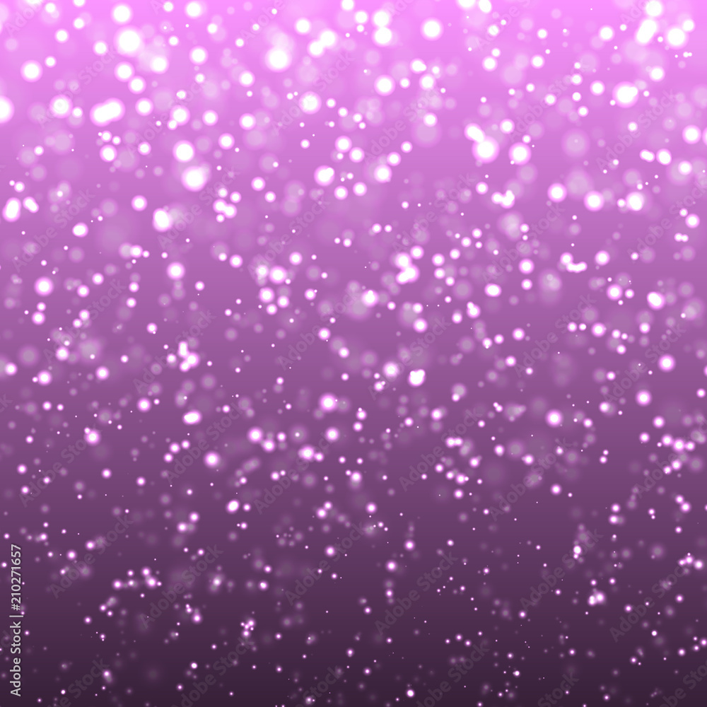 Falling snow on purple background