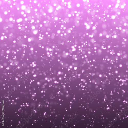 Falling snow on purple background