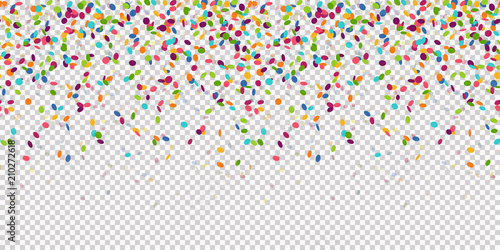 seamless colored confetti background with vector transparency