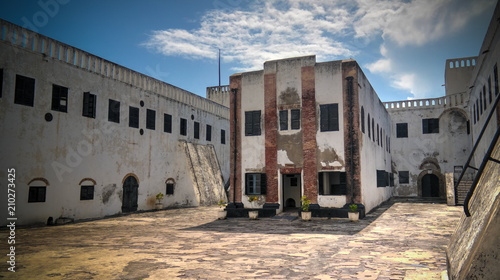 Interior view to Elmina castle and fortress with church , Ghana photo