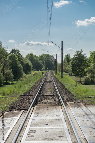 railroad tracks in the countryside