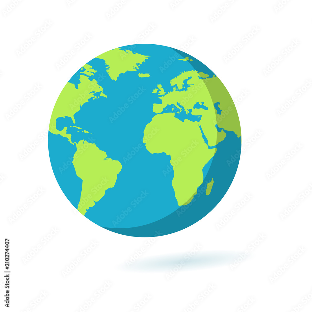 Obraz Flat Earth icon. Planet symbol illustration. Globe sign.