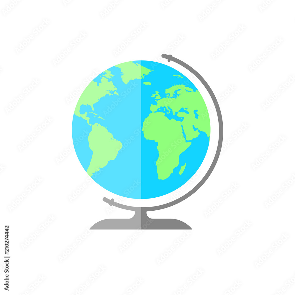 Simple flat globe icon. World sign illustration. Simple flat globe icon. World sign illustration.