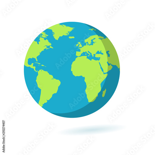 Flat Earth icon. Planet symbol illustration. Globe sign.