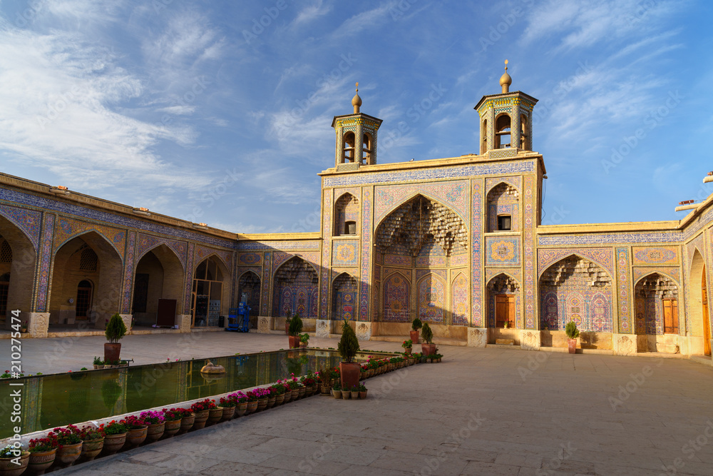 Nasir Ol-Molk mosque, also famous as Pink Mosque. Shiraz. Iran