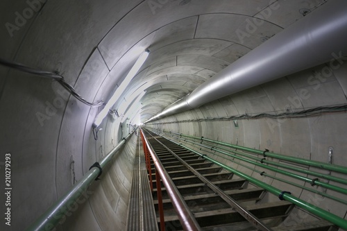 Tokyo,Japan-June 22,2018: Second Tagara river   rainwater storage trunk line is a water storage tunnel to control inundation being built twenty meters below ground in Tokyo.