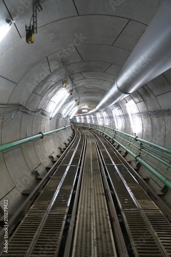 Tokyo,Japan-June 22,2018: Second Tagara river rainwater storage trunk line is a water storage tunnel to control inundation being built twenty meters below ground in Tokyo.