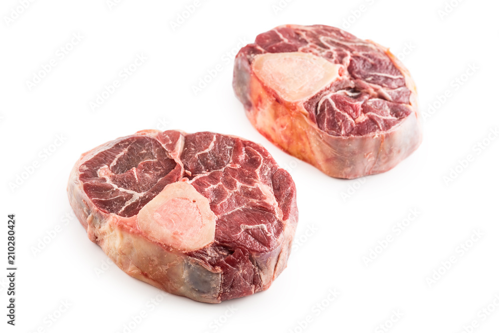 Obraz premium Raw beef shank isolated on white background