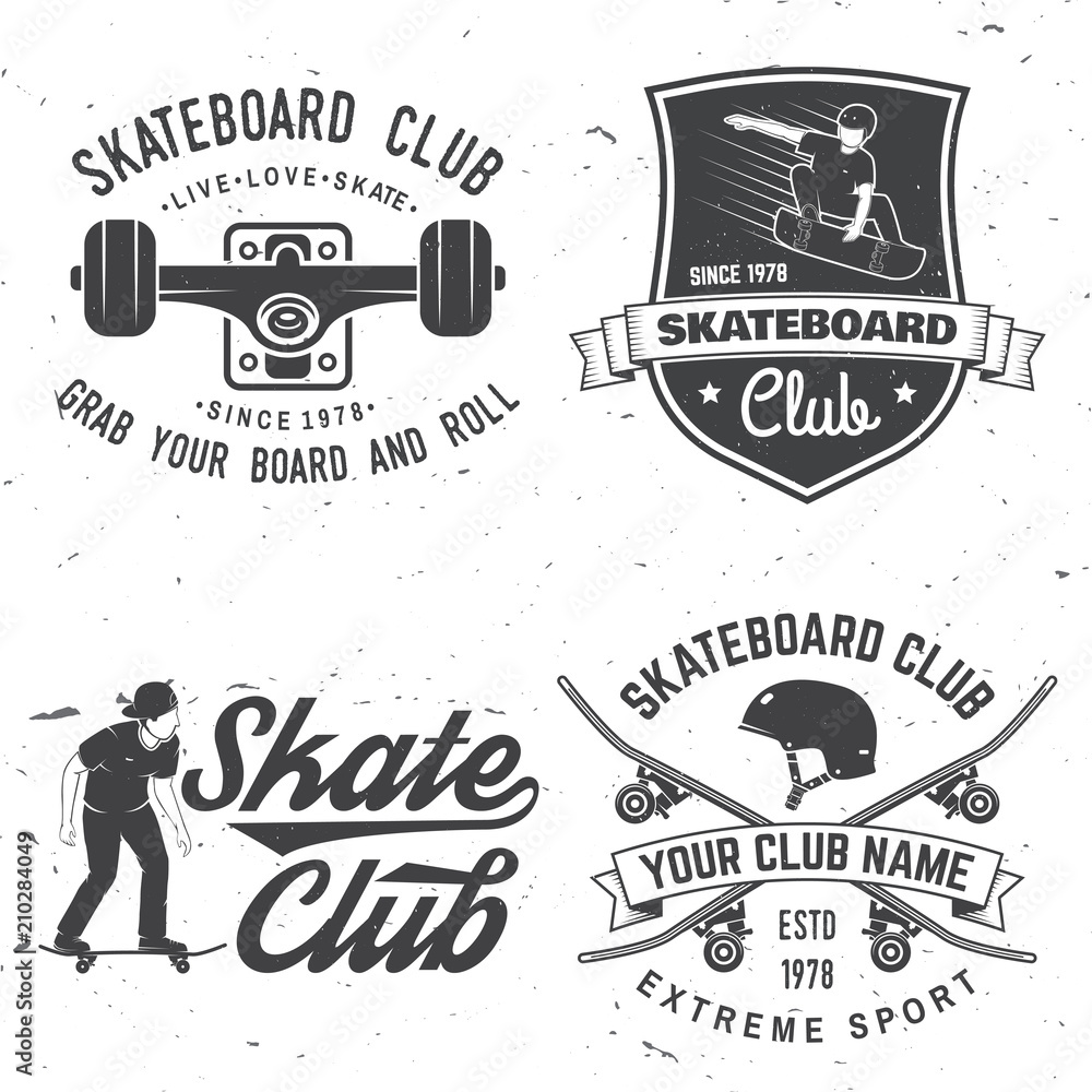 Fototapeta premium Skateboard club badge. Vector illustration.