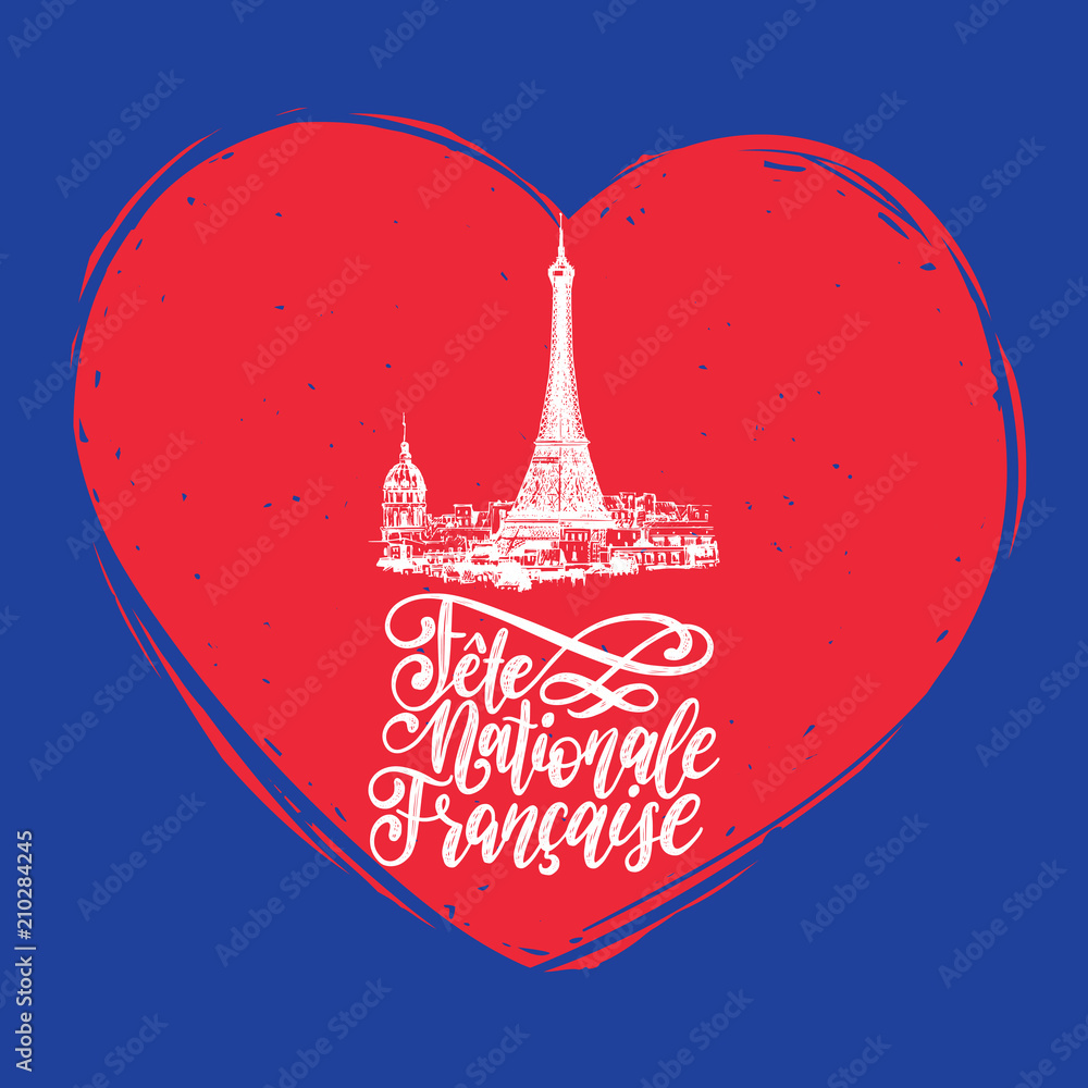Bonne Fete Nationale hand Lettering Phrase Translated From French Happy bonne-fete-nationale-hand-lettering-phrase-translated-from-french-happy