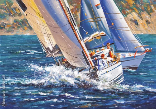 Fototapeta samoprzylepna Grafika Regaty żeglarskie. Autor: Nikolay Sivenkov.