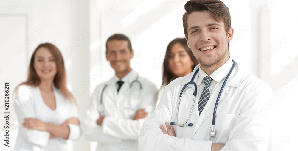 closeup.successful doctors of his colleagues closeup.successful doctors of his colleagues
