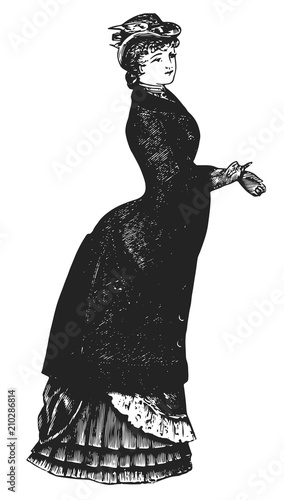Woman vintage design #vector #isolated - Dame vintage Stil