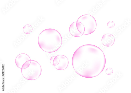 Fizzing air or water pink  bubbles.