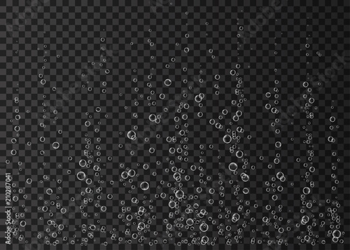 Underwater fizzing air, water or oxygen  bubbles.