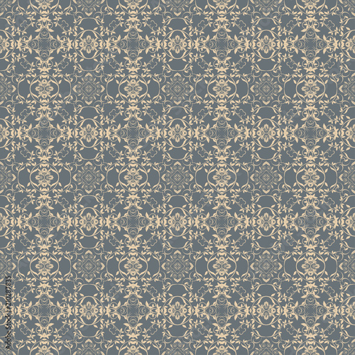 Seamless wallpaper pattern. Seamless decorative floral ornament on background. Seamless pattern for your design. Wallpaper pattern