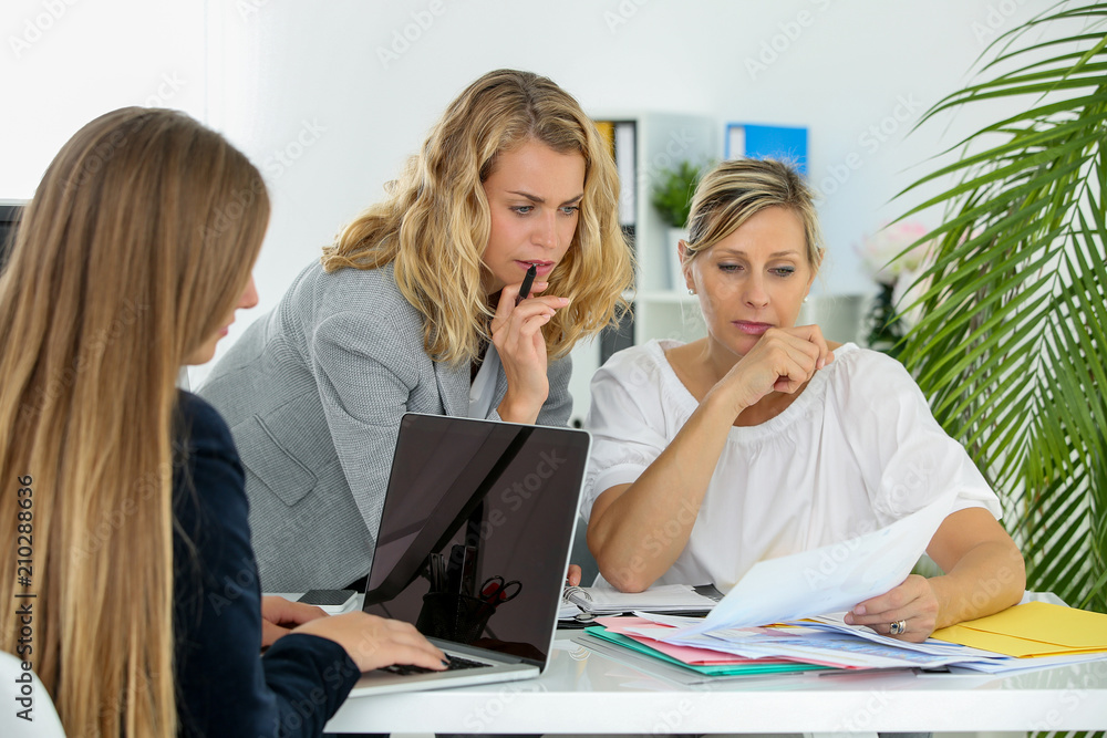 female architec team working on new project