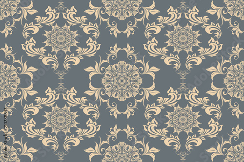 Seamless luxury decorative ornament on background. Luxurious floral ornament on background. Seamless wallpaper pattern. Trendy wallpaper pattern