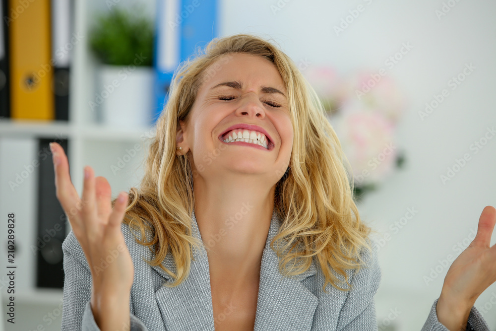 Fototapeta premium businesswoman under pressure, burn out concept
