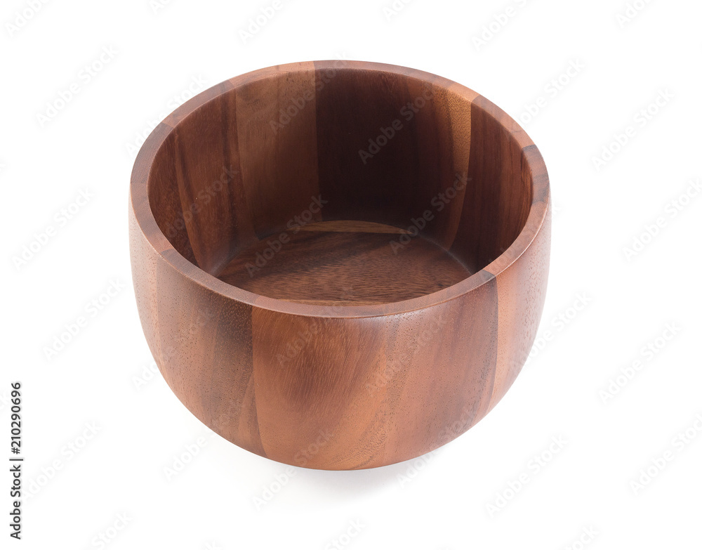 Wooden bowl isolated on white Wooden bowl isolated on white