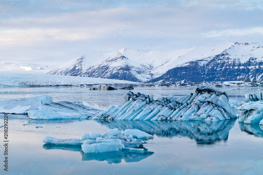 Icebergs in Jokulsarlon glacial lagoon, Iceland