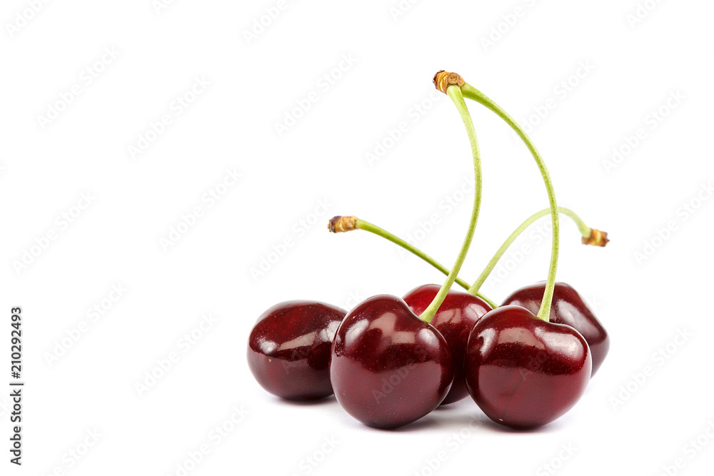 Fruits of a sweet cherry on white background. Fruits of a sweet cherry on white background.