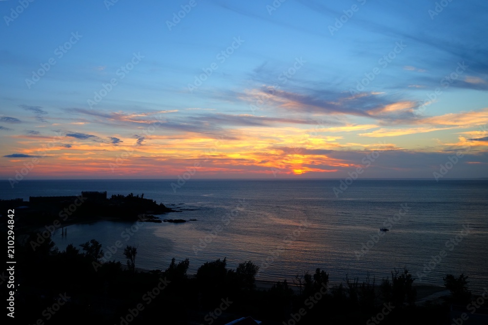 Beautiful sunset view magic moment with in Japan Okinawa Beautiful sunset view magic moment with in Japan Okinawa