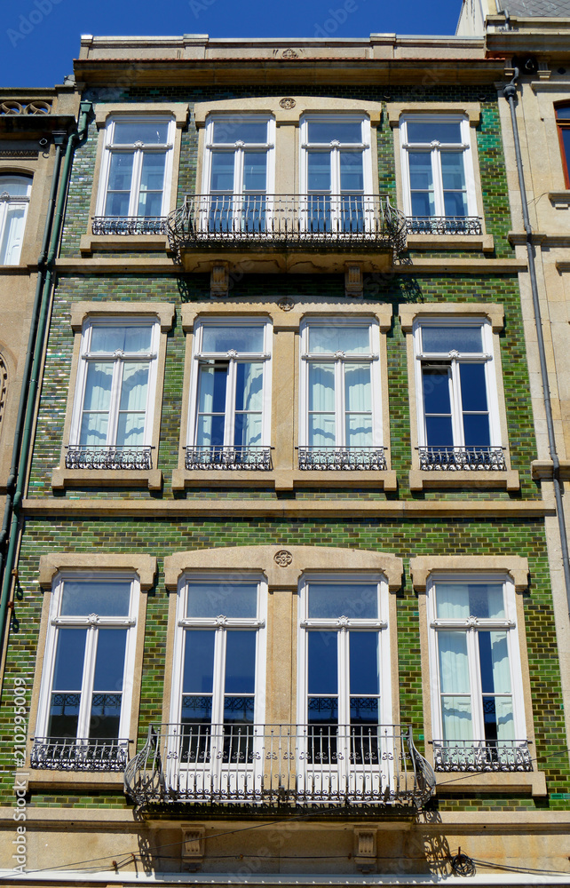 Original building in Porto, Portugal. Traditional portuguese architecture.