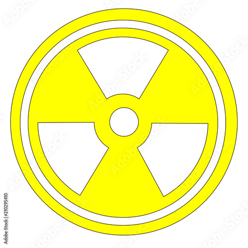 Caution Radioactive Sign In Yellow