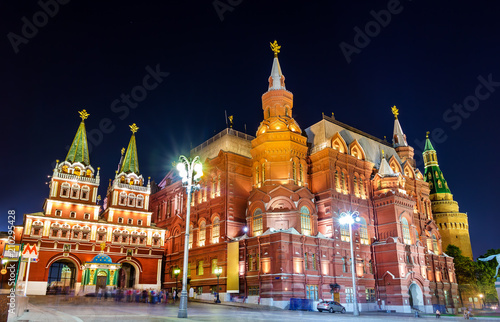 Resurrection or Iberian Gate and the State Historical Museum in Moscow, Russia