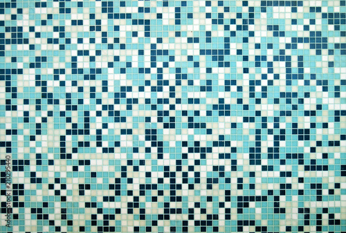Blue and white gresite background, mosaic © joserpizarro