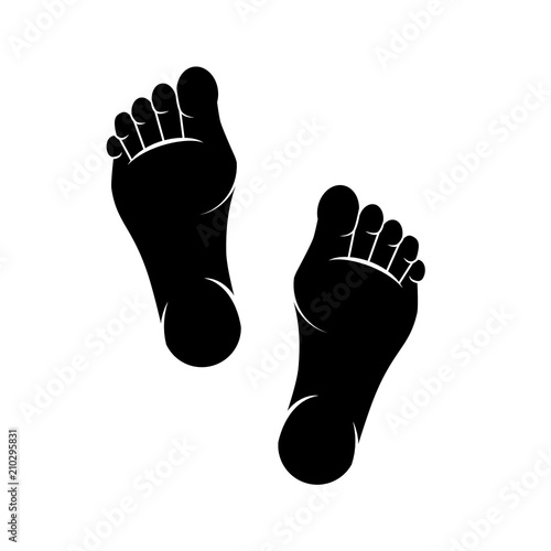Human foot vector icon. 
