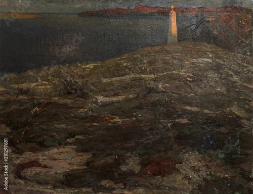 Fototapeta samoprzylepna krajobraz, obraz olejny, ręcznie robiony
