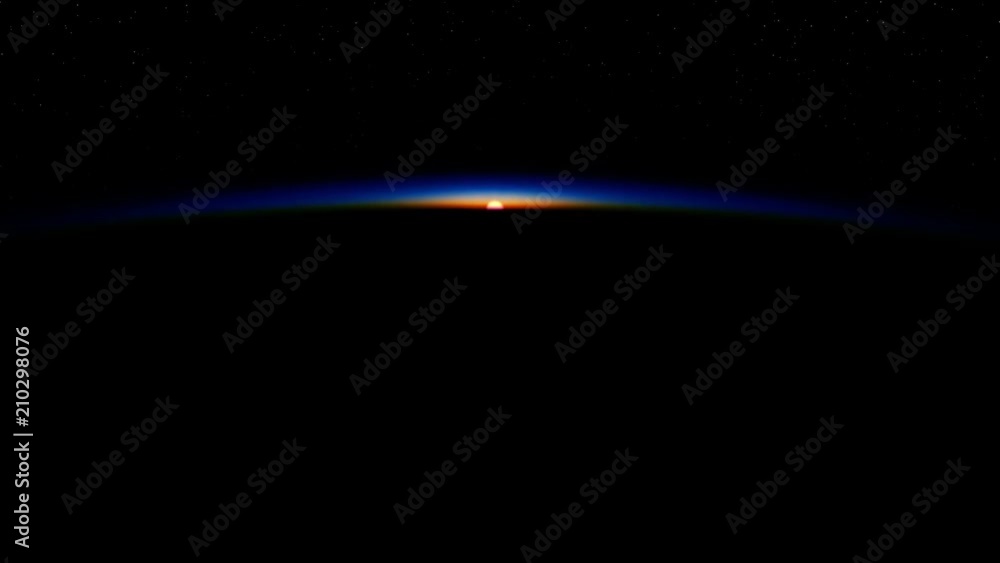 4K. Sunrise In Space. 3D Animation. Ultra High Definition. 4K. Sunrise In Space. 3D Animation. Ultra High Definition.