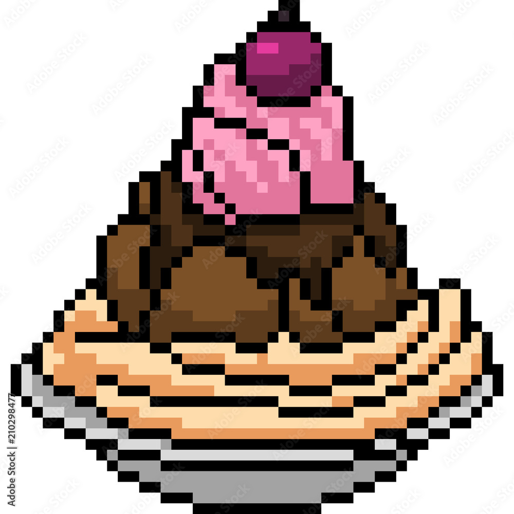 vector pixel art sundae ice cream vector pixel art sundae ice cream
