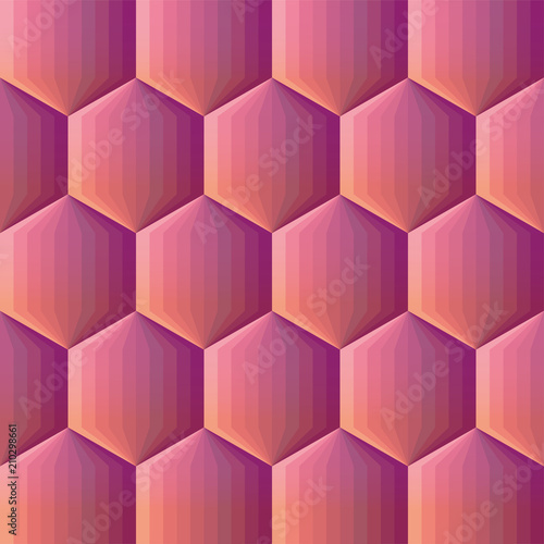 Smooth color gradient hexagon mosaic background. Vector illustration for your design project.