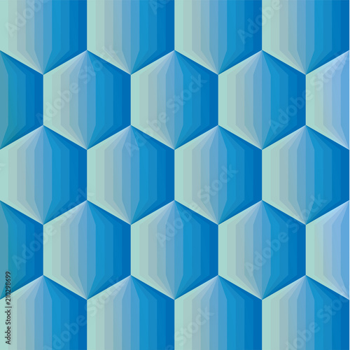 Smooth color gradient hexagon mosaic background. Vector illustration for your design project.