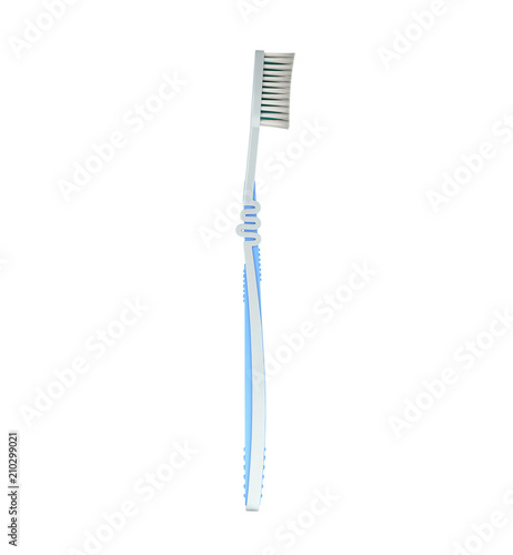 blue toothbrush close up 3d render on a white background no shadow