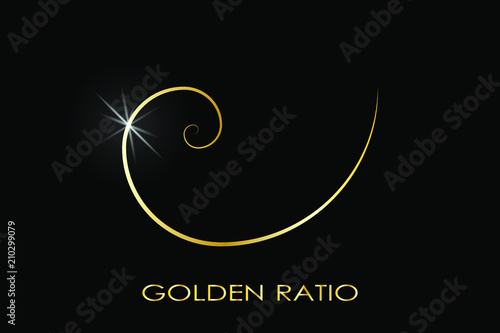 Golden ratio. Fibonacci number. Circles in golden proportion. Geometric shapes. Logo. Abstract vector background. Vector 