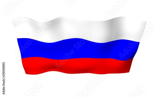 Waving flag of the Russian Federation. The National.