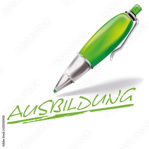 Wortspiel mit Stift und Ausbildung 