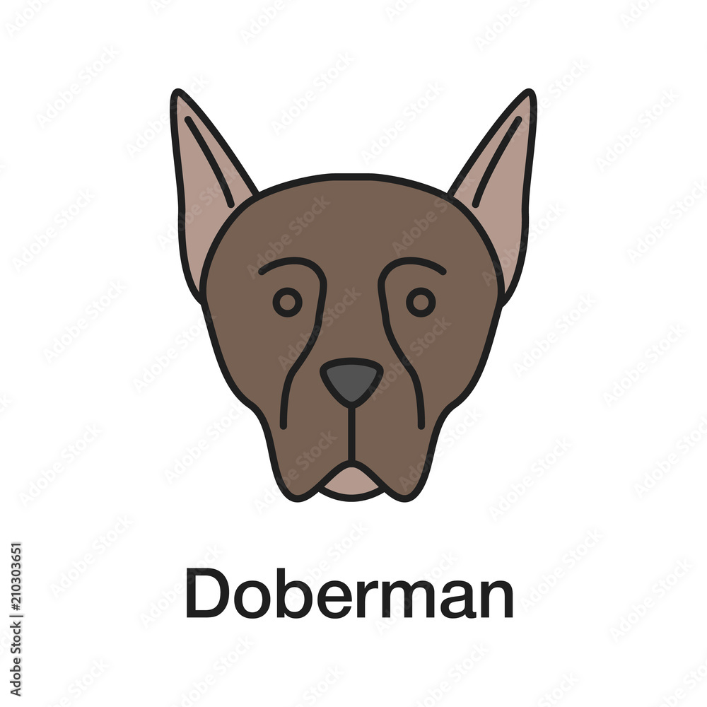 Doberman Pinscher color icon Doberman Pinscher color icon