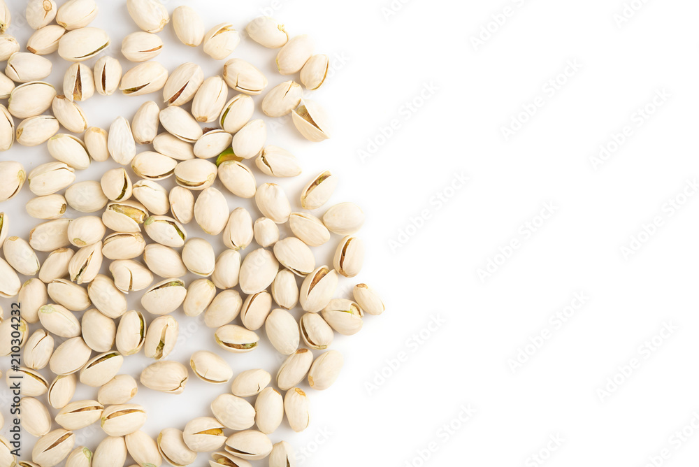 pistachio nut top view frame copyspace isolated on white background pistachio nut top view frame copyspace isolated on white background